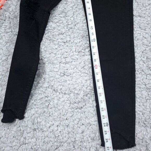 Nature Denim Kancan Ankle Skinny High Rise Jeans Chain Black Size 3 25 Stretch - Picture 9 of 11